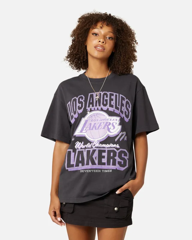 Mitchell & Ness Women's Los Angeles Lakers Arch Logo T-Shirt Faded Black sold by Culture Kings