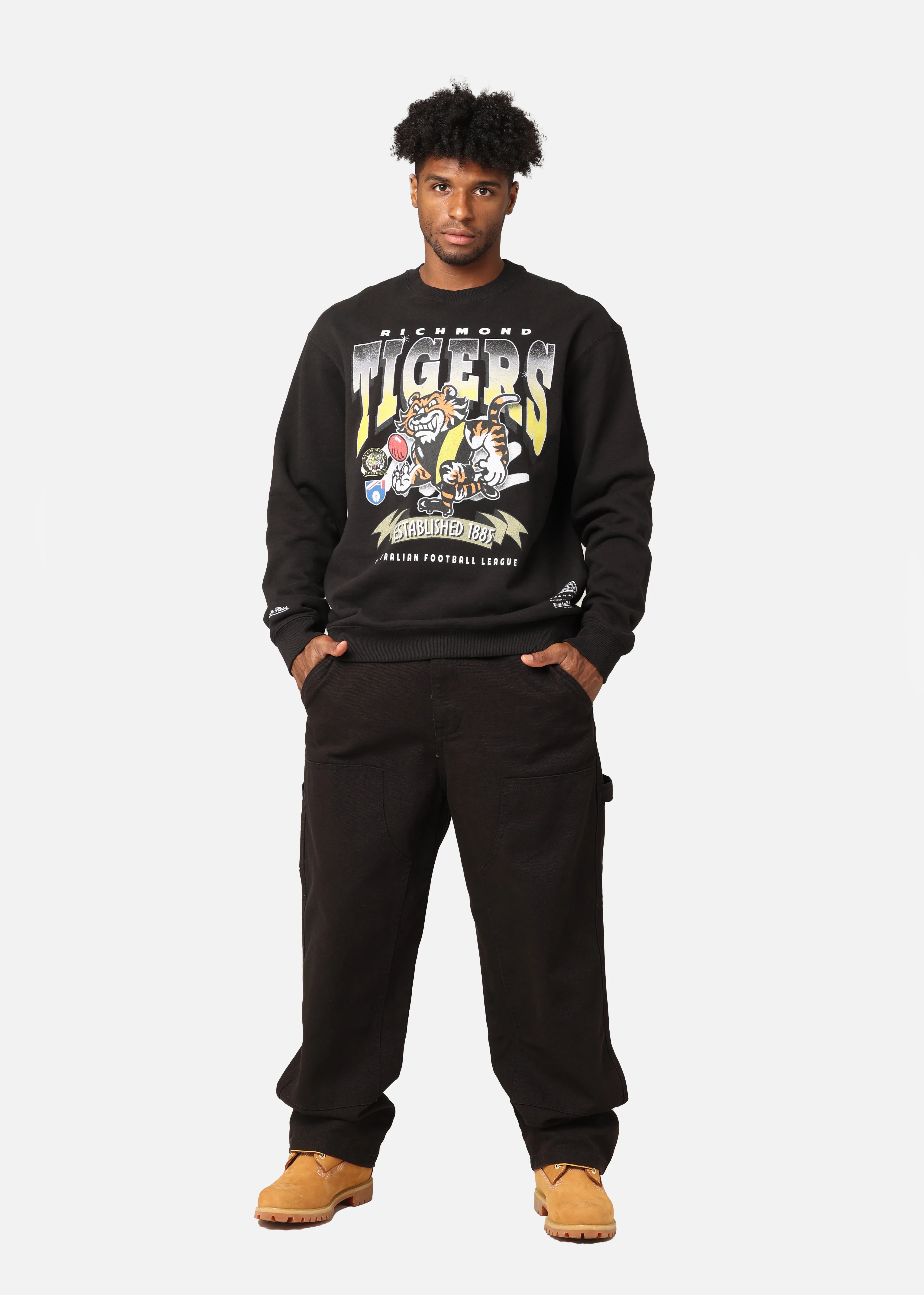 Mitchell & Ness Richmond Tigers Character Crewneck Faded Black sold by Culture Kings product image thumbnail 2