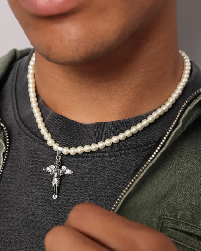 NXS Cupids Pearl Necklace White Gold sold by Culture Kings