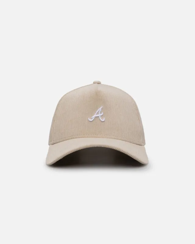 New Era Atlanta Braves 'Micro Cord Cream' 9FORTY A-Frame Snapback Cream/White sold by Culture Kings