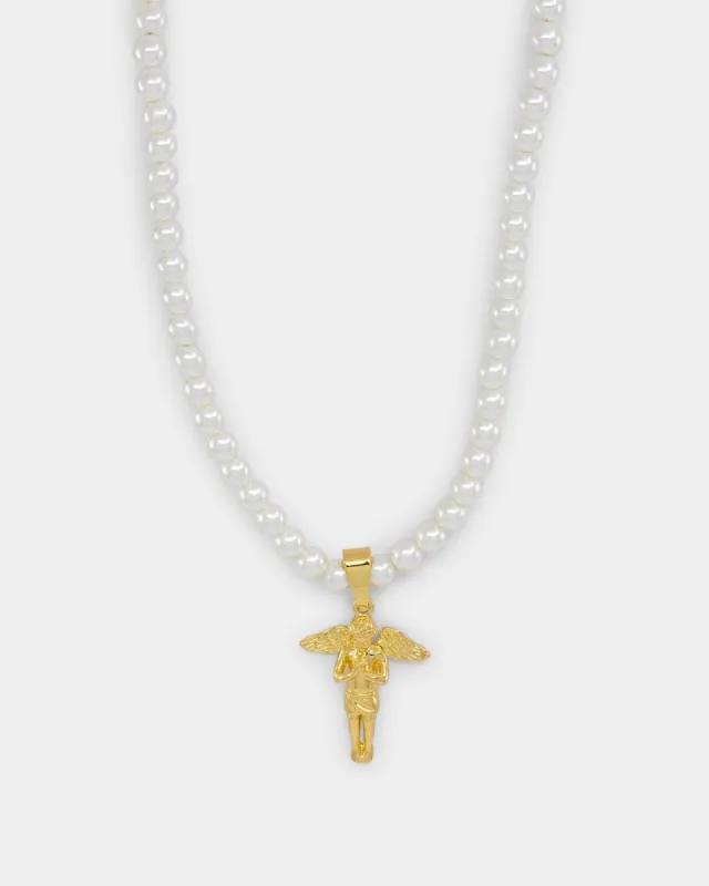 NXS Cupids Pearl Necklace Gold sold by Culture Kings