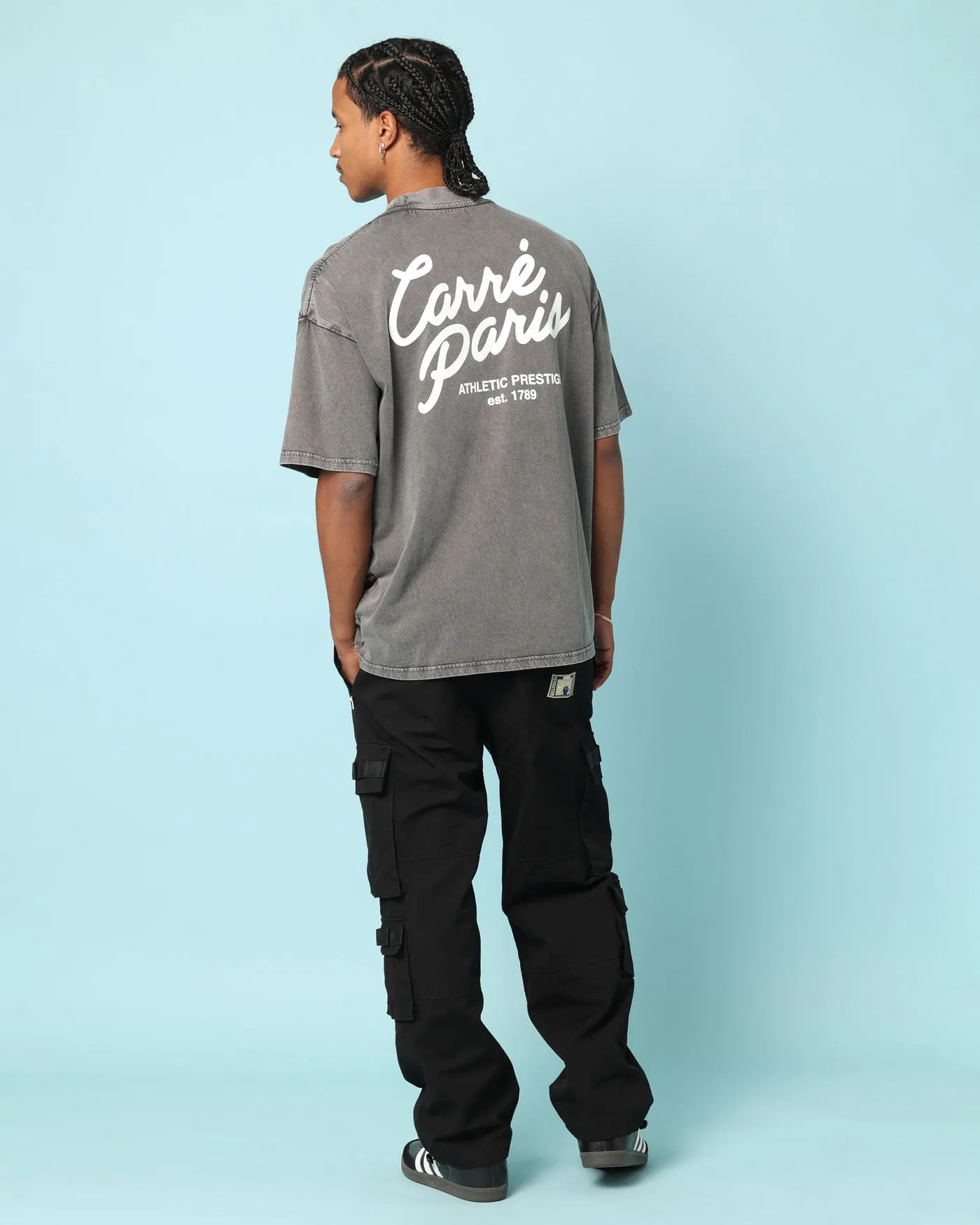 Carré Gorgeous Script Oversized T-Shirt Washed Charcoal sold by Culture Kings