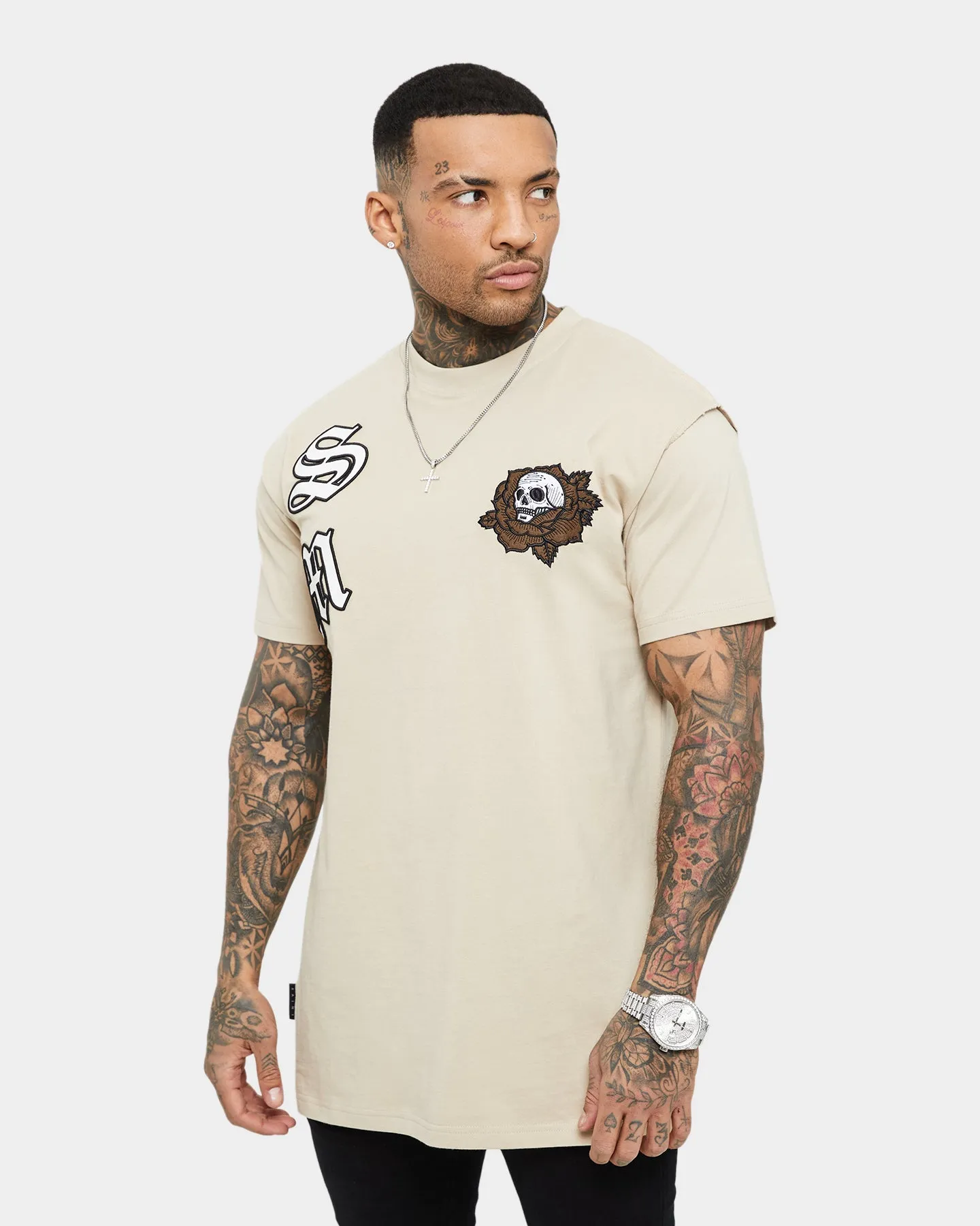 Saint Morta Skull Flower Lafayette T-Shirt Stone | Parallel