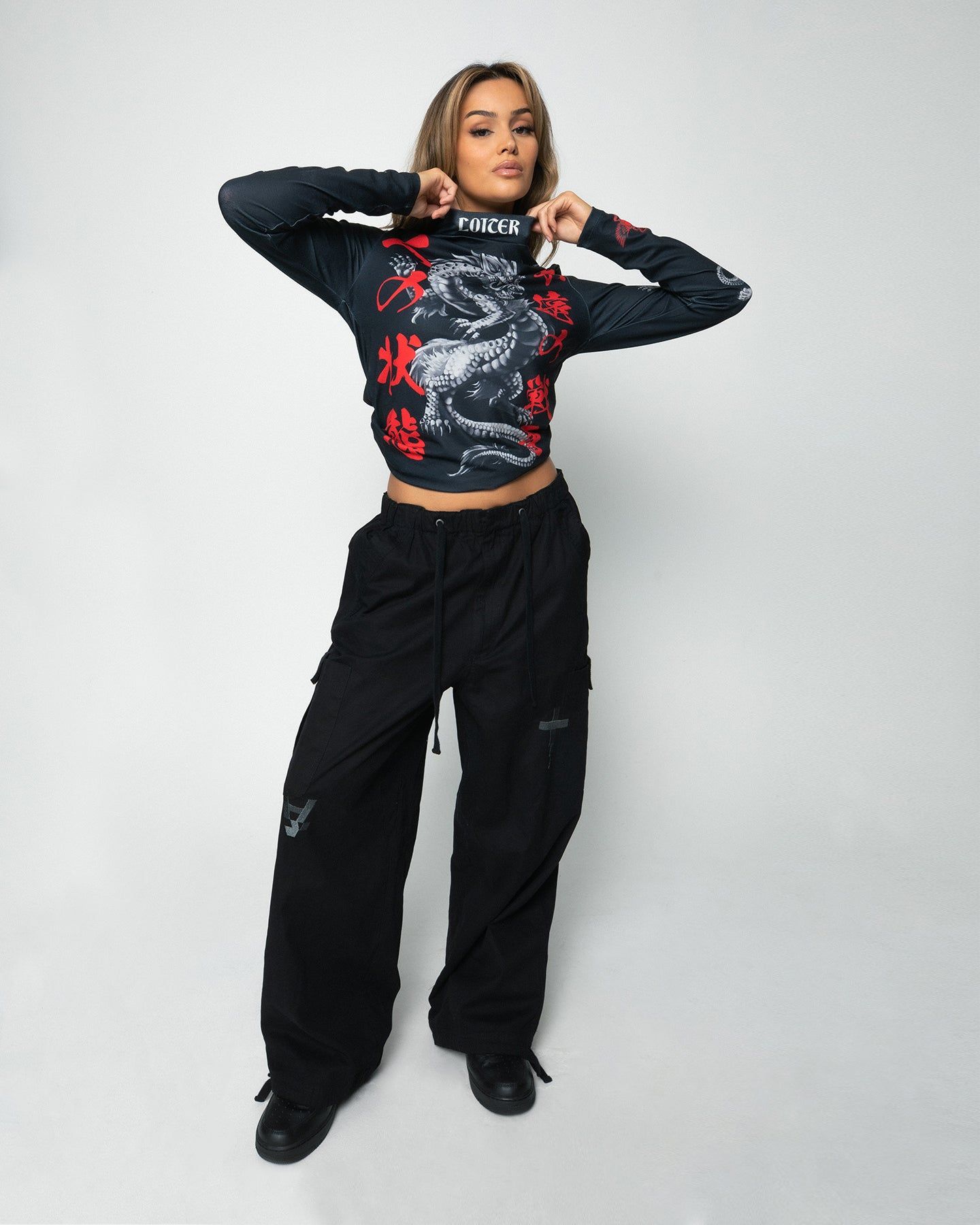 Loiter Drago Long Sleeve T-Shirt Black sold by Culture Kings product image thumbnail 3