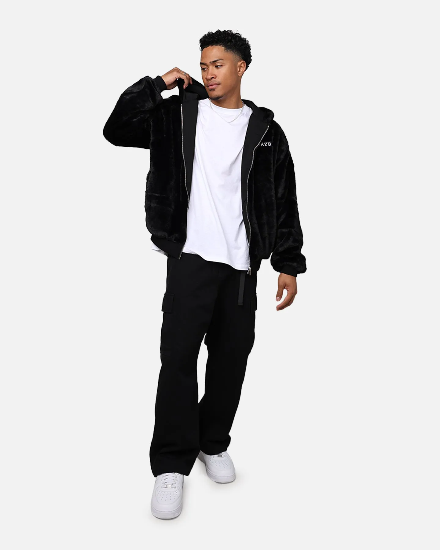 Playboy By Culture Kings Full Zip Faux Fur Bunny Hoodie Black sold by Culture Kings product image thumbnail 3