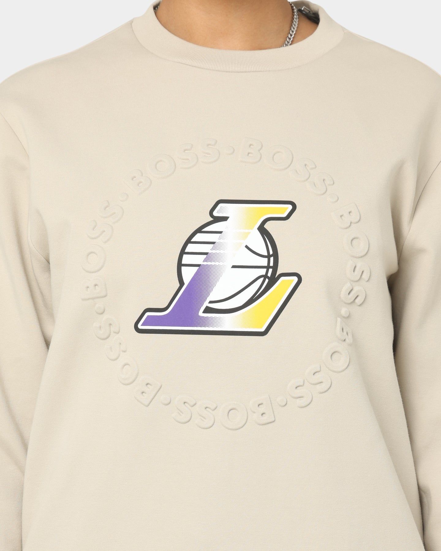 Hugo Boss Hugo Boss X NBA Basic Los Angeles Lakers Crewneck Sweatshirt Light Beige sold by Culture Kings product image thumbnail 3