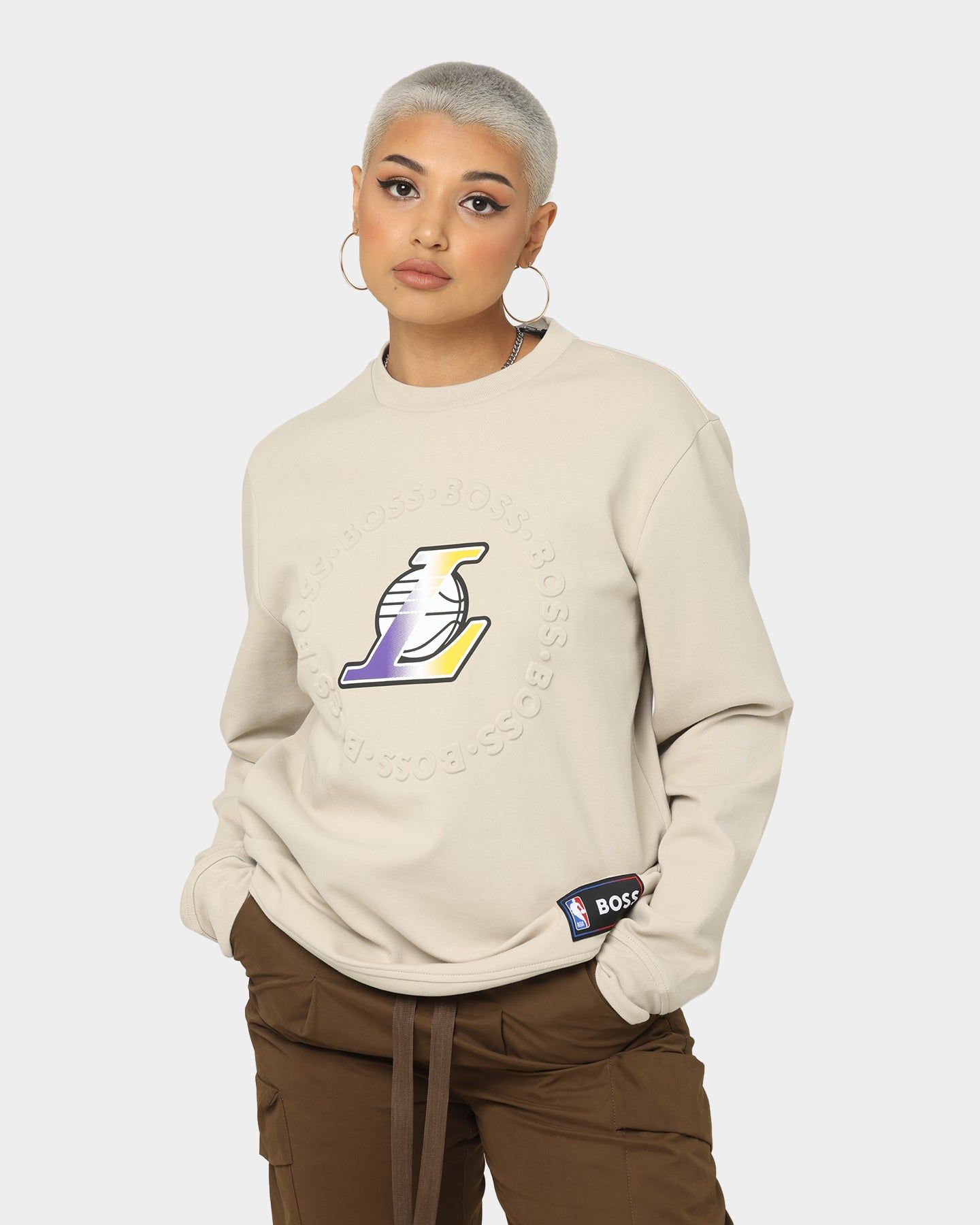 Hugo Boss Hugo Boss X NBA Basic Los Angeles Lakers Crewneck Sweatshirt Light Beige sold by Culture Kings