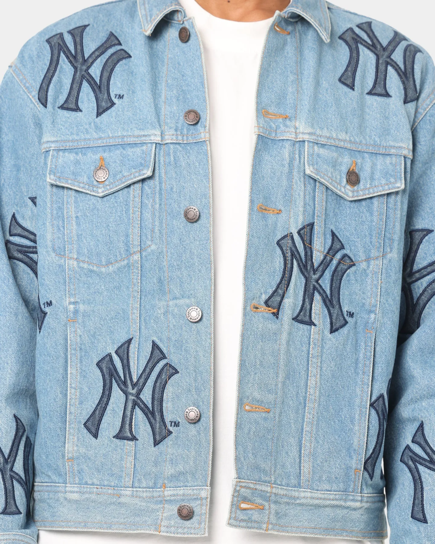 Supreme Supreme X New York Denim Trucker Jacket Washed Blue sold by Culture Kings product image thumbnail 3