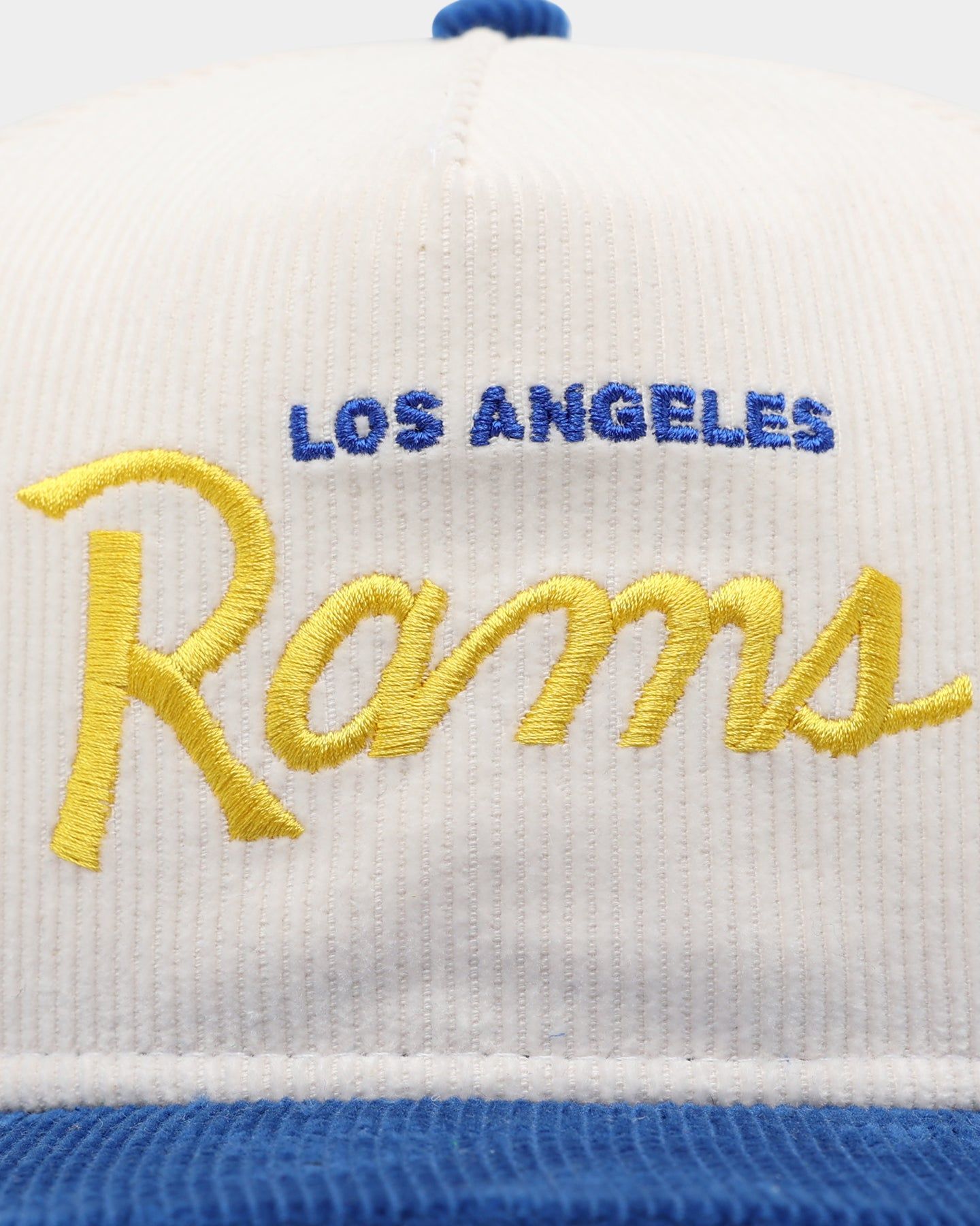 New Era Los Angeles Rams 'Chrome Corduroy Throwback Script' Golfer Snapback Chrome White sold by Culture Kings product image thumbnail 5