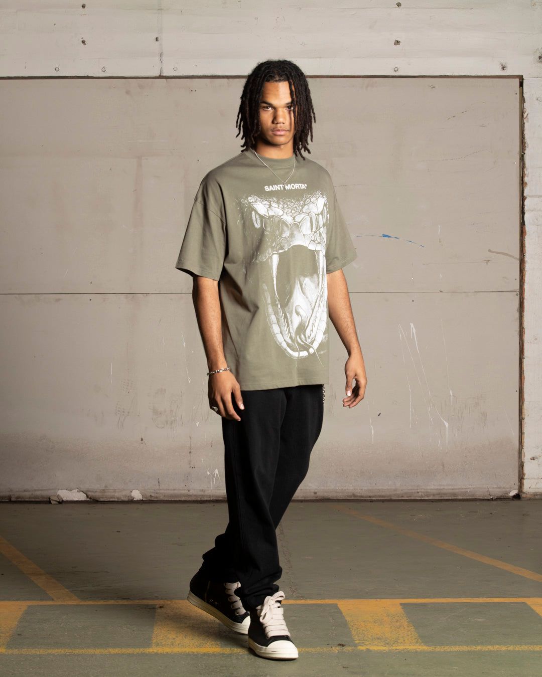 Saint Morta Snake Eyes Boxy T-Shirt Khaki Green sold by Culture Kings product image thumbnail 2