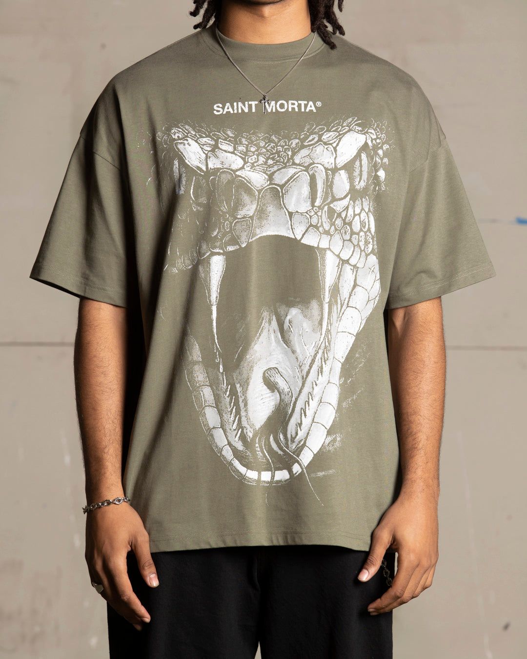 Saint Morta Snake Eyes Boxy T-Shirt Khaki Green sold by Culture Kings product image thumbnail 3