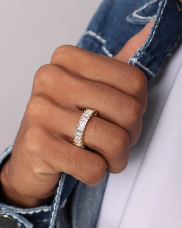 NXS Baguette Ring Iced Gold sold by Culture Kings
