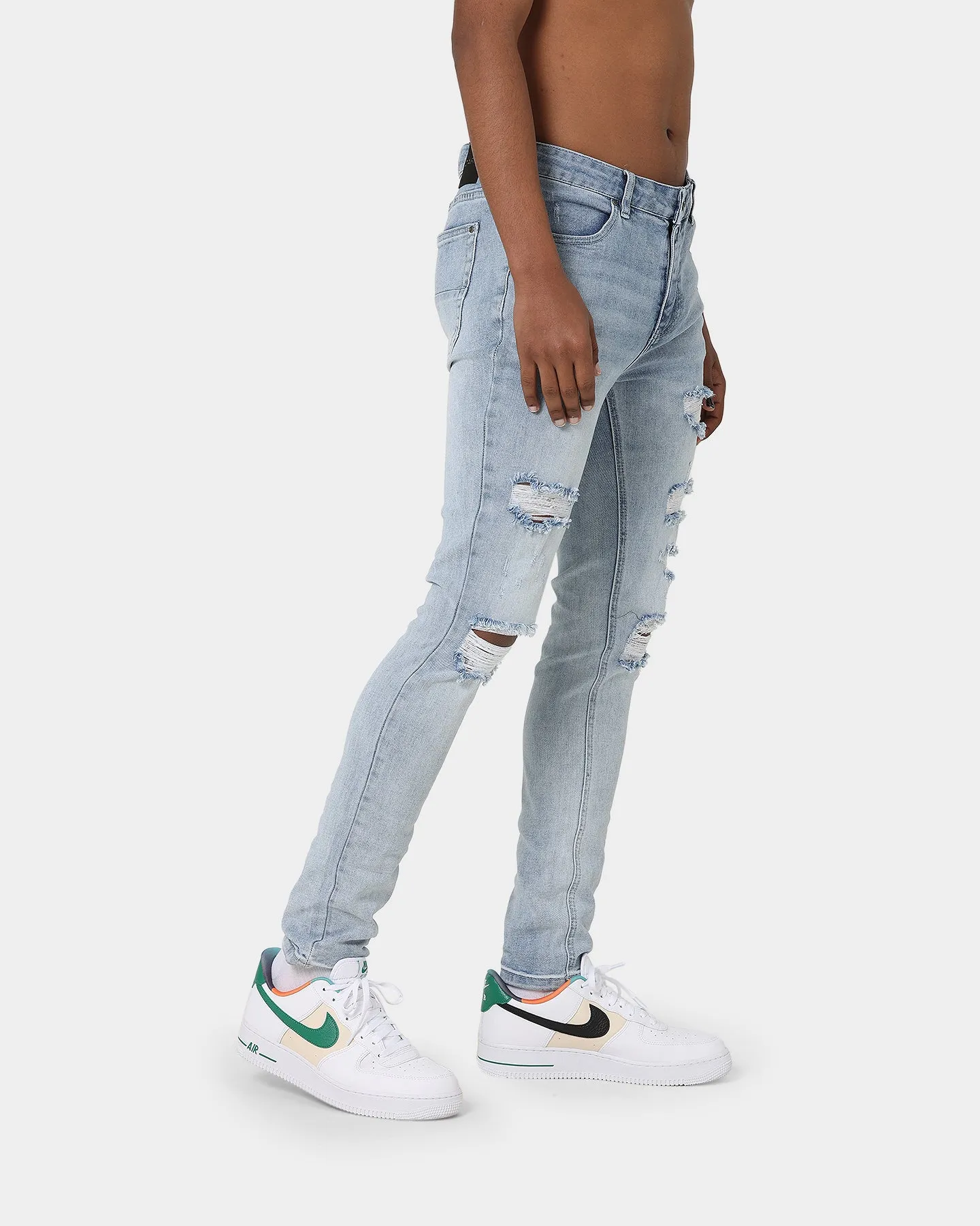 Carré Rugueux Distressed Skinny Jeans Light Blue sold by Culture Kings product image thumbnail 5