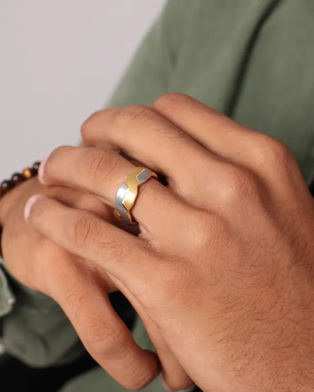 NXS Twisted Tungsten Ring Gold/Tungsten sold by Culture Kings