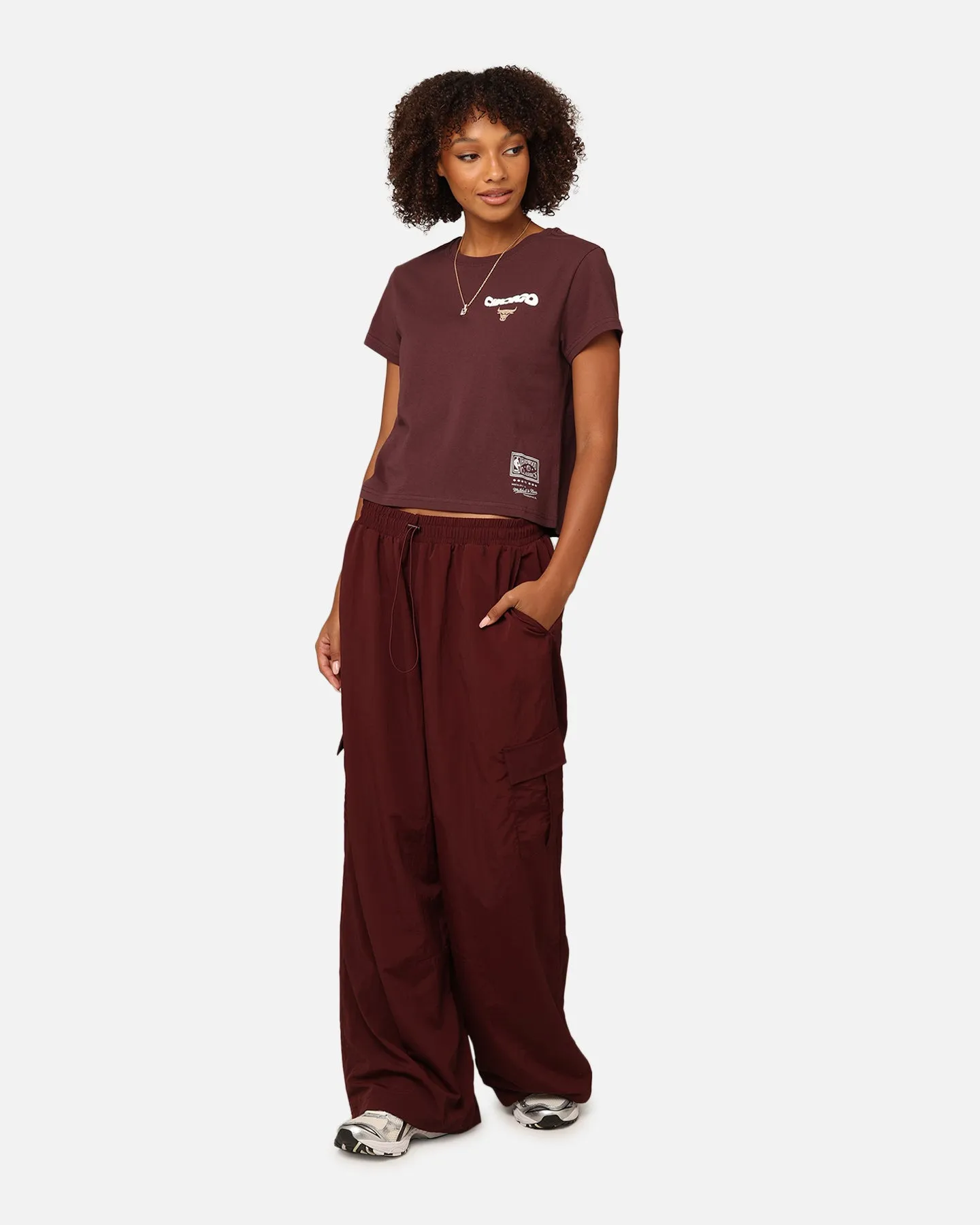Mitchell & Ness Women's Chicago Bulls Wavey Text Cargo Pants Fudge sold by Culture Kings product image thumbnail 2