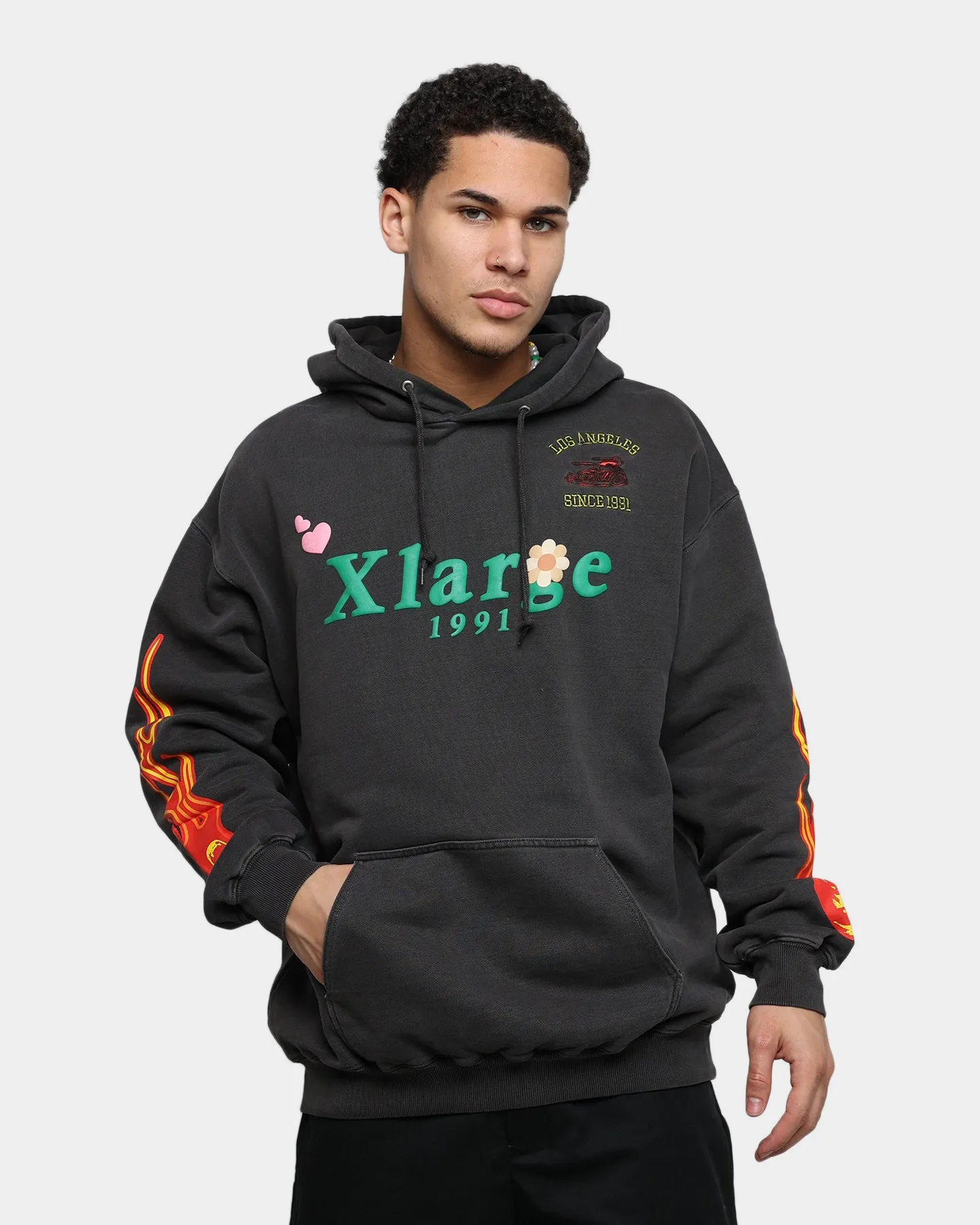 X-Large Pigment Dyed Puff Logo Pullover Hoodie Black sold by Culture Kings
