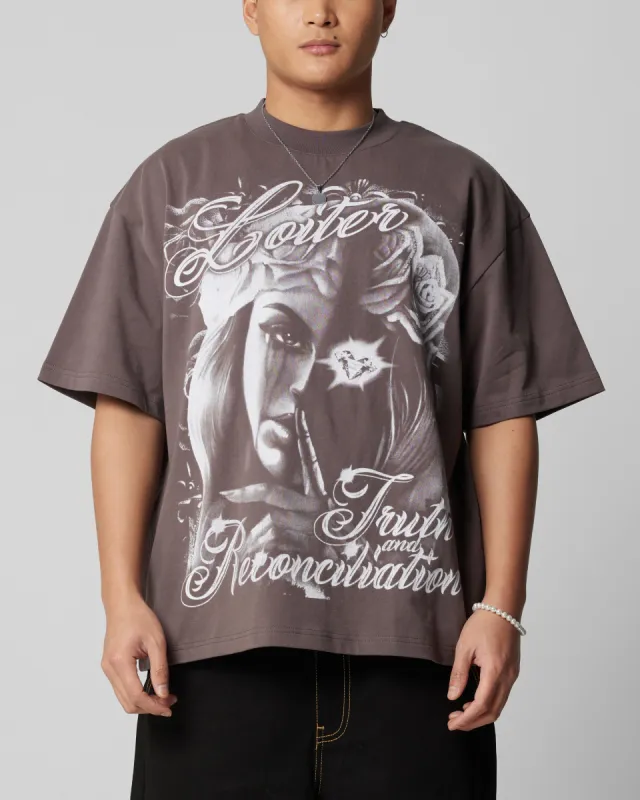 Loiter Truth And Reconciliation T-Shirt Charcoal sold by Culture Kings