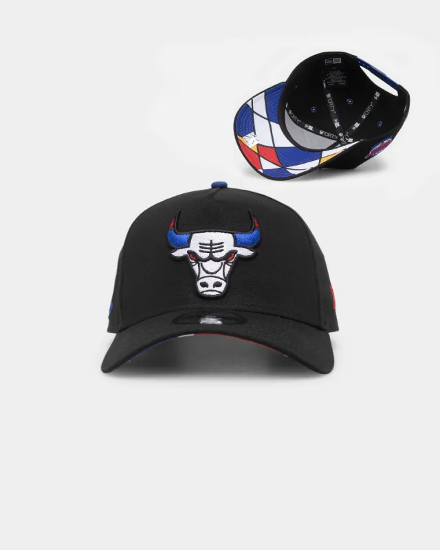 New Era Chicago Bulls 'Retro Mosaic' 9FORTY A-Frame Snapback Black sold by Culture Kings