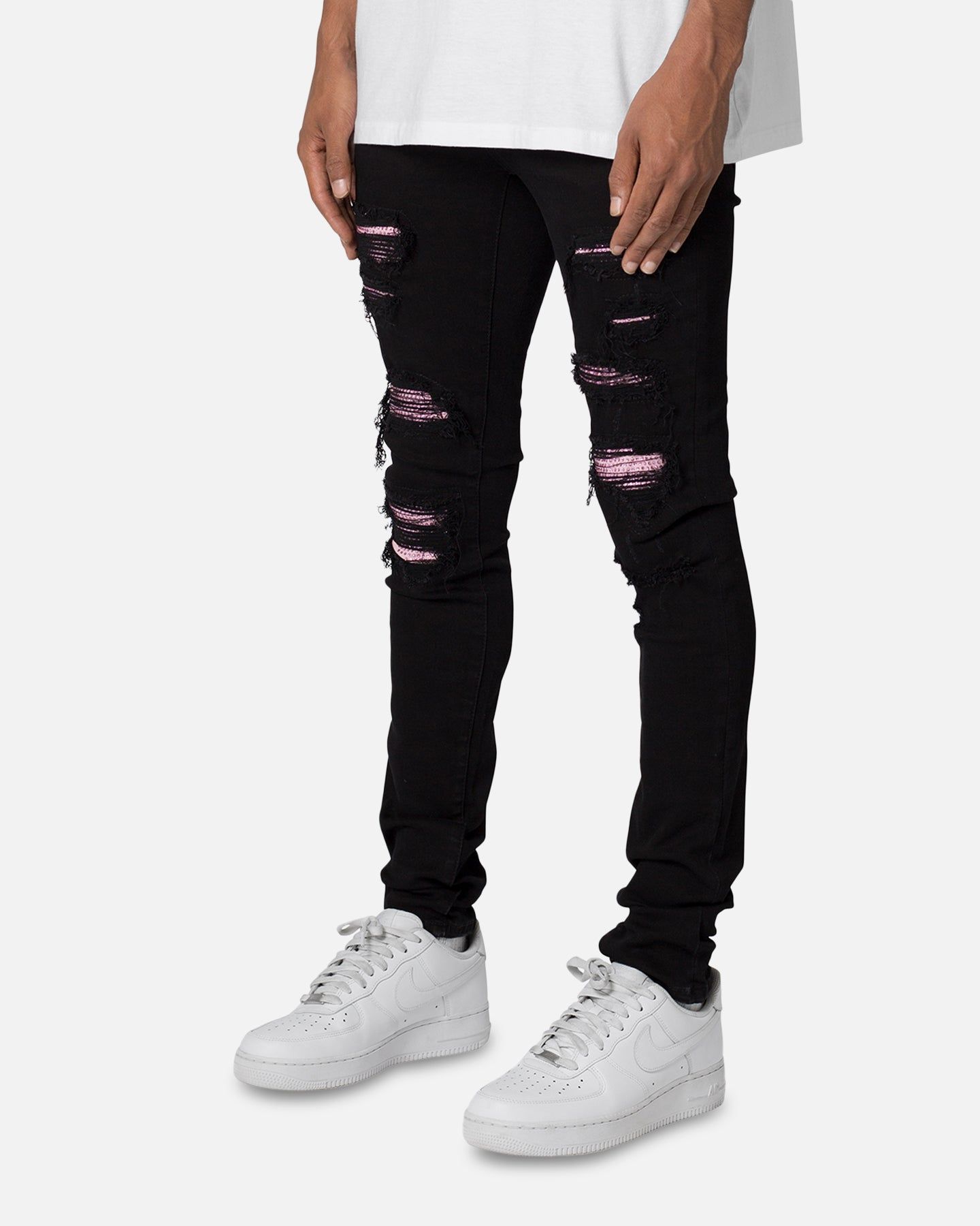 MNML X555 Crystal Skinny Denim Jeans Black/Pink sold by Culture Kings product image thumbnail 2