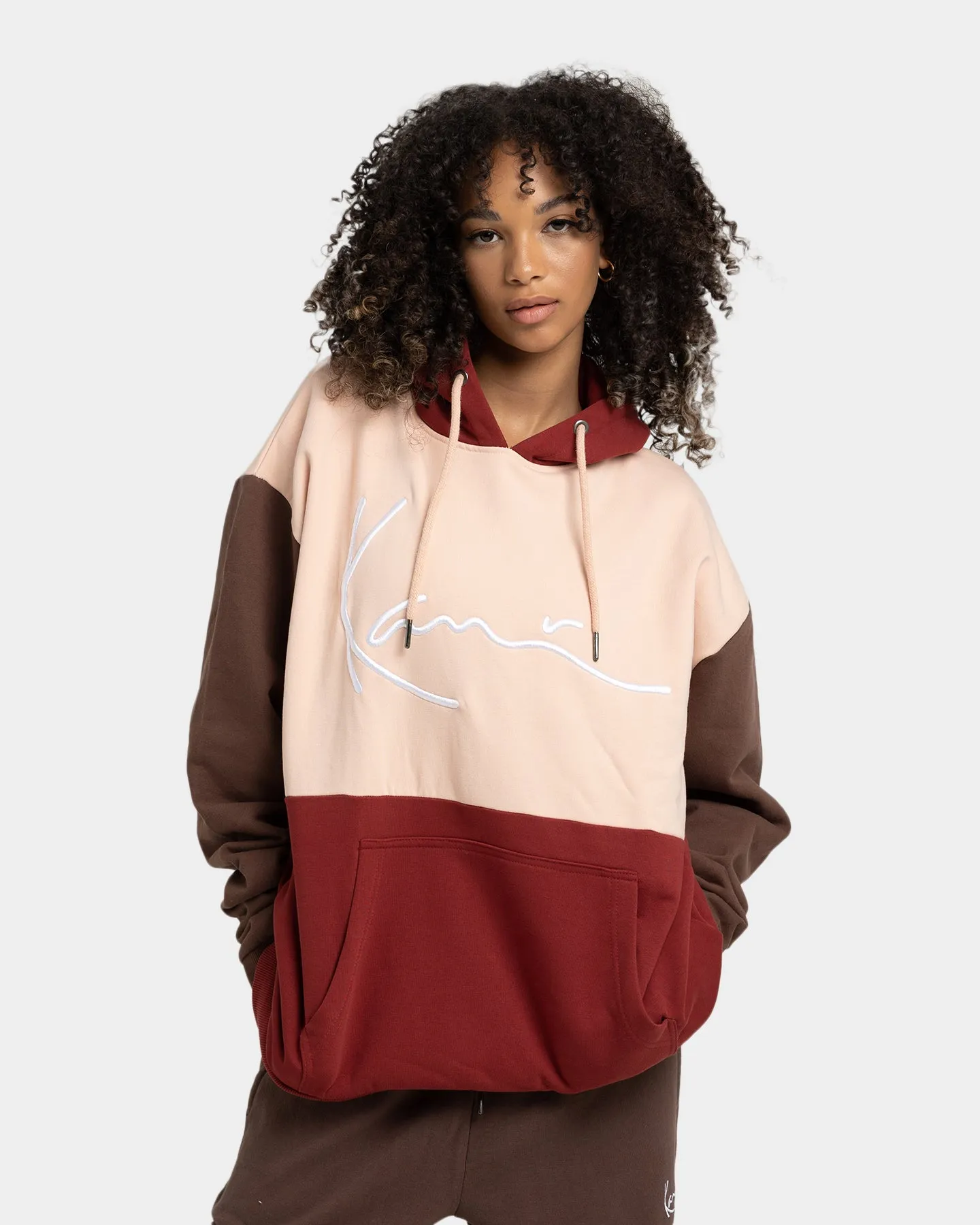 Karl Kani Signature Block Hoodie Rose sold by Culture Kings