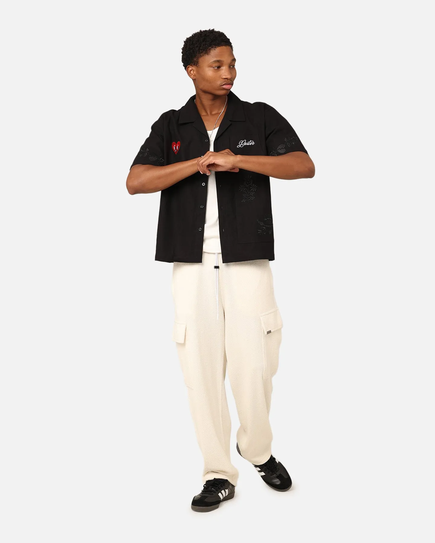 Loiter Oasis Embroidered Button Up Shirt Black sold by Culture Kings product image thumbnail 3