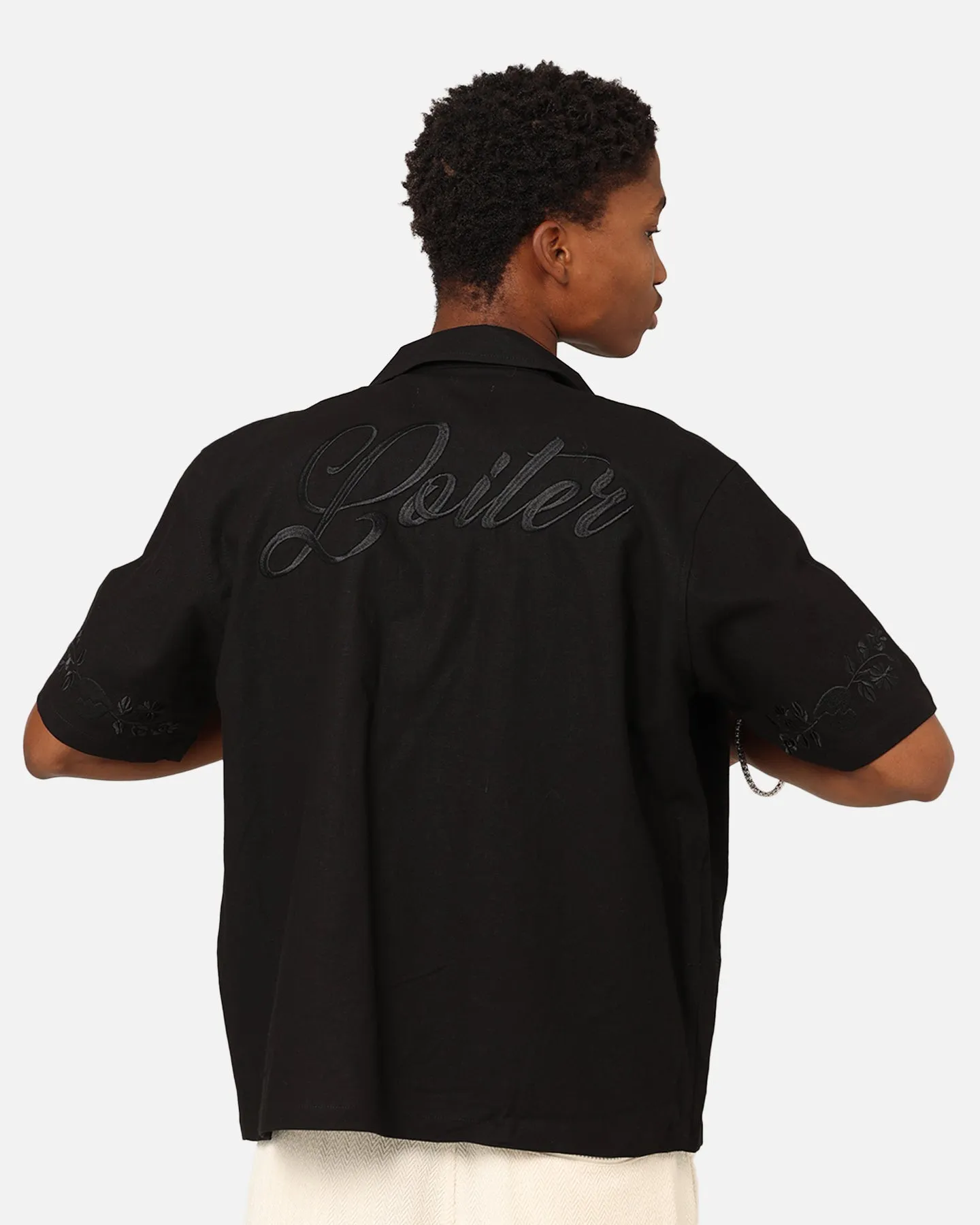 Loiter Oasis Embroidered Button Up Shirt Black sold by Culture Kings product image thumbnail 2