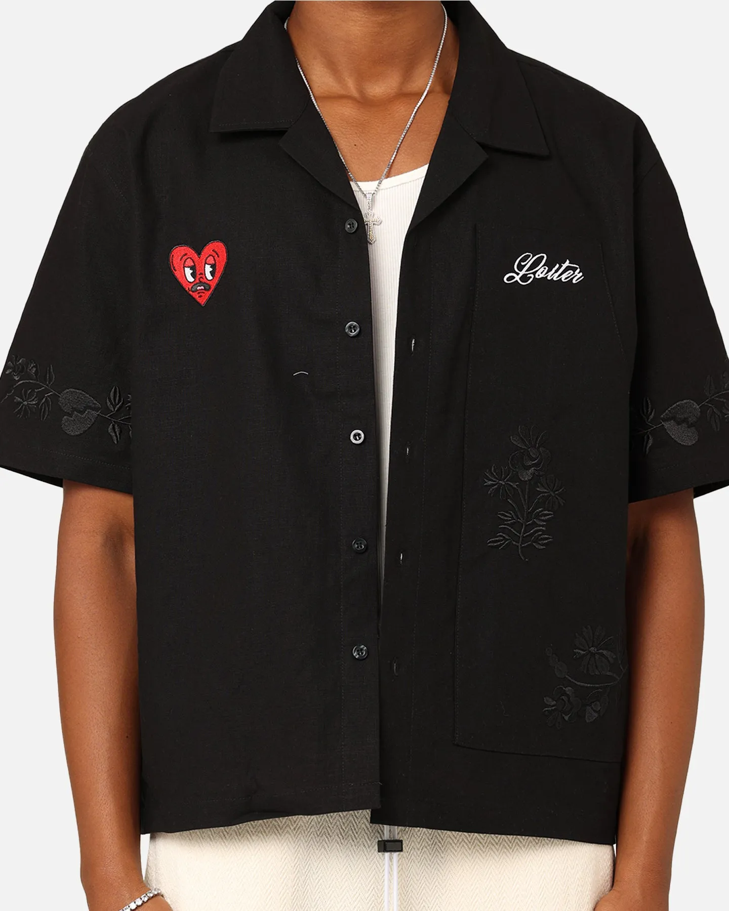 Loiter Oasis Embroidered Button Up Shirt Black sold by Culture Kings product image thumbnail 4