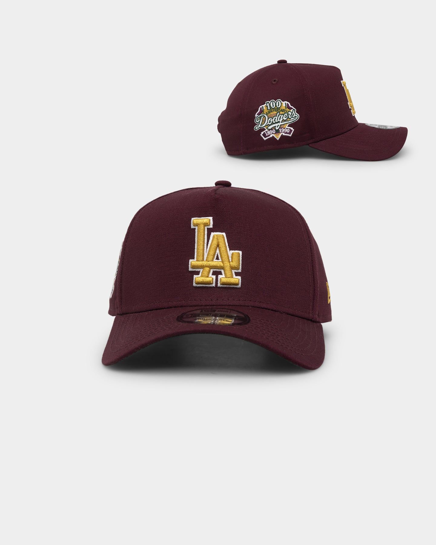 New Era Los Angeles Dodgers 'Golden Port' 9FORTY A-Frame Snapback Dark Purple sold by Culture Kings
