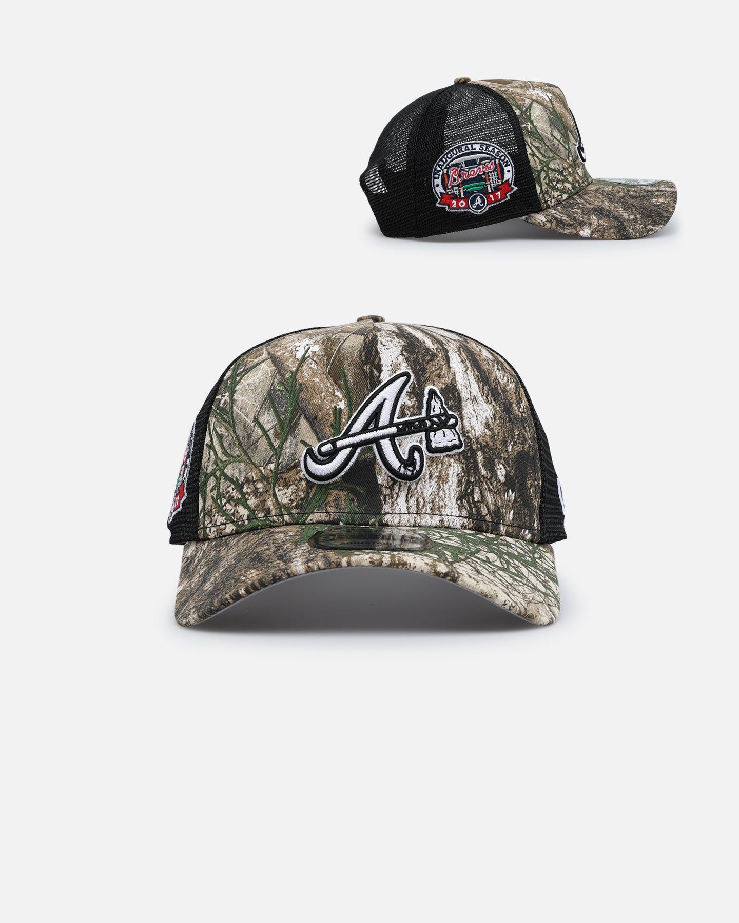 New Era Atlanta Braves 'Real Tree' 9FORTY A-Frame Trucker Snapback Realtree Edge sold by Culture Kings