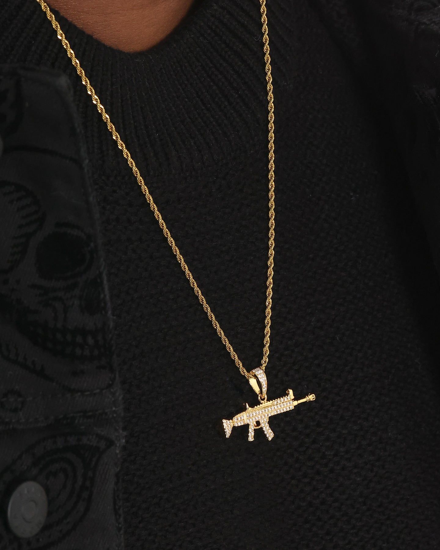 Saint Morta Iced Machine Gun Pendant Iced Gold sold by Culture Kings product image thumbnail 4