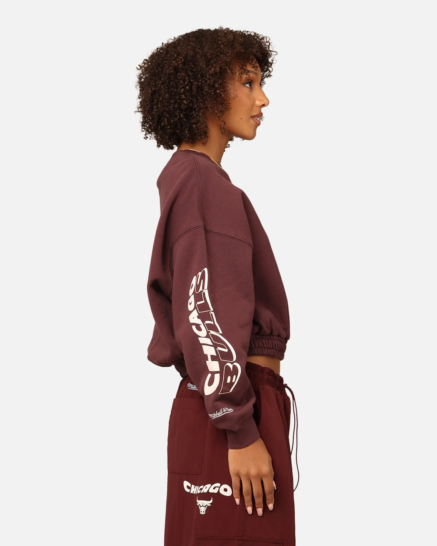Mitchell & Ness Women's Chicago Bulls Dazed Cropped Crewneck Fudge sold by Culture Kings product image thumbnail 5