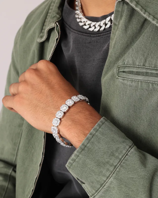 NXS Clustered Tennis Bracelet Iced White Gold sold by Culture Kings