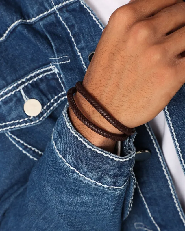 NXS Dyad Leather Bracelet Brown sold by Culture Kings