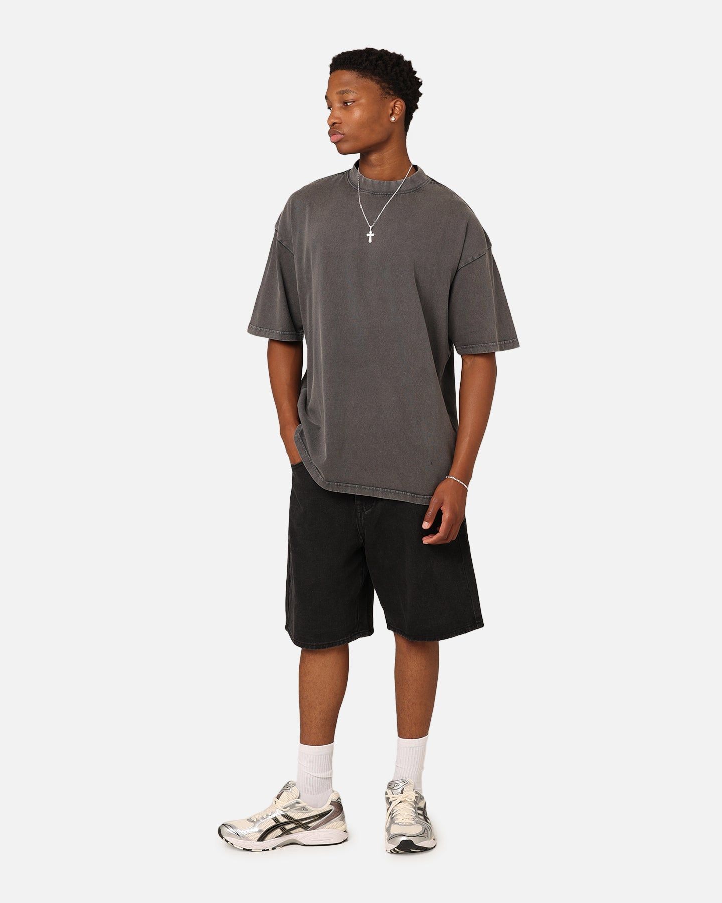 Culture Kings Oversized Blank T-Shirt Washed Charcoal sold by Culture Kings product image thumbnail 2