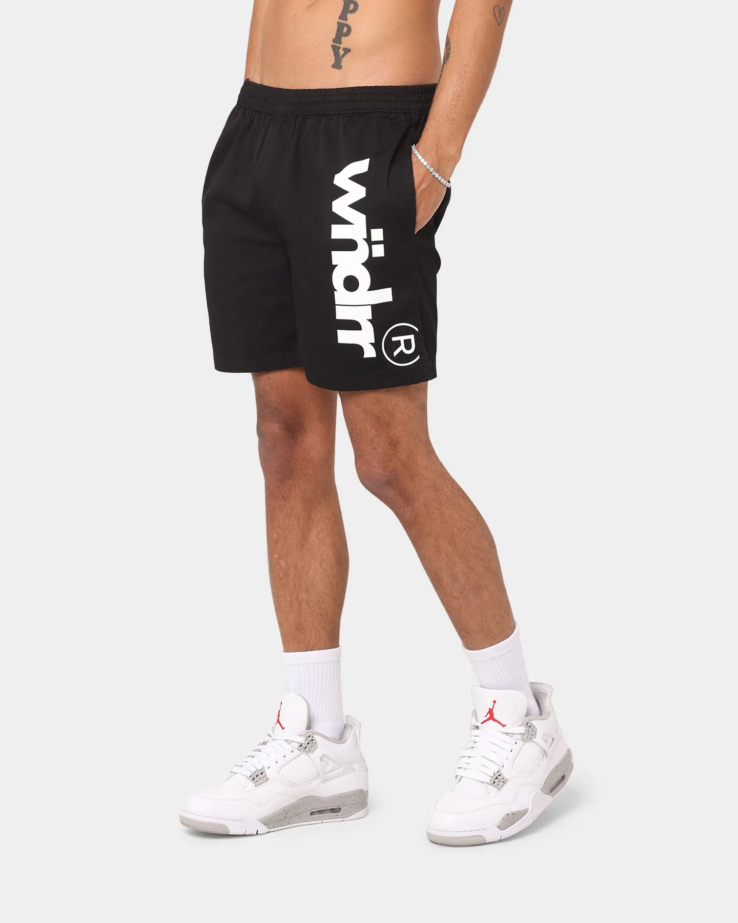 WNDRR Offcut Beach Shorts Black sold by Culture Kings