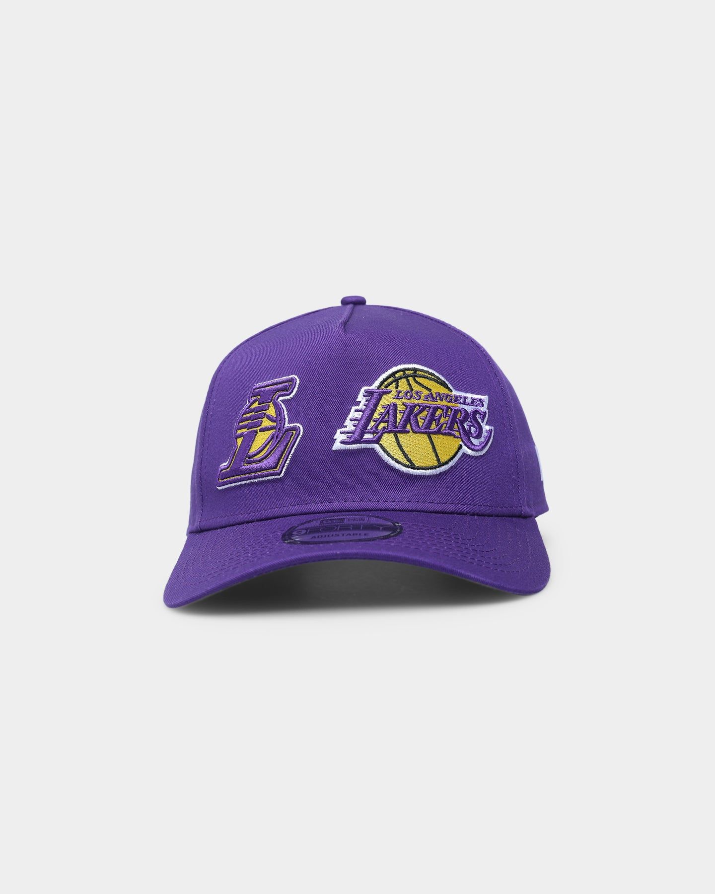 New Era Los Angeles Lakers Two Logo Original Team Colours 9Forty A-Frame Snapback Purple sold by Culture Kings