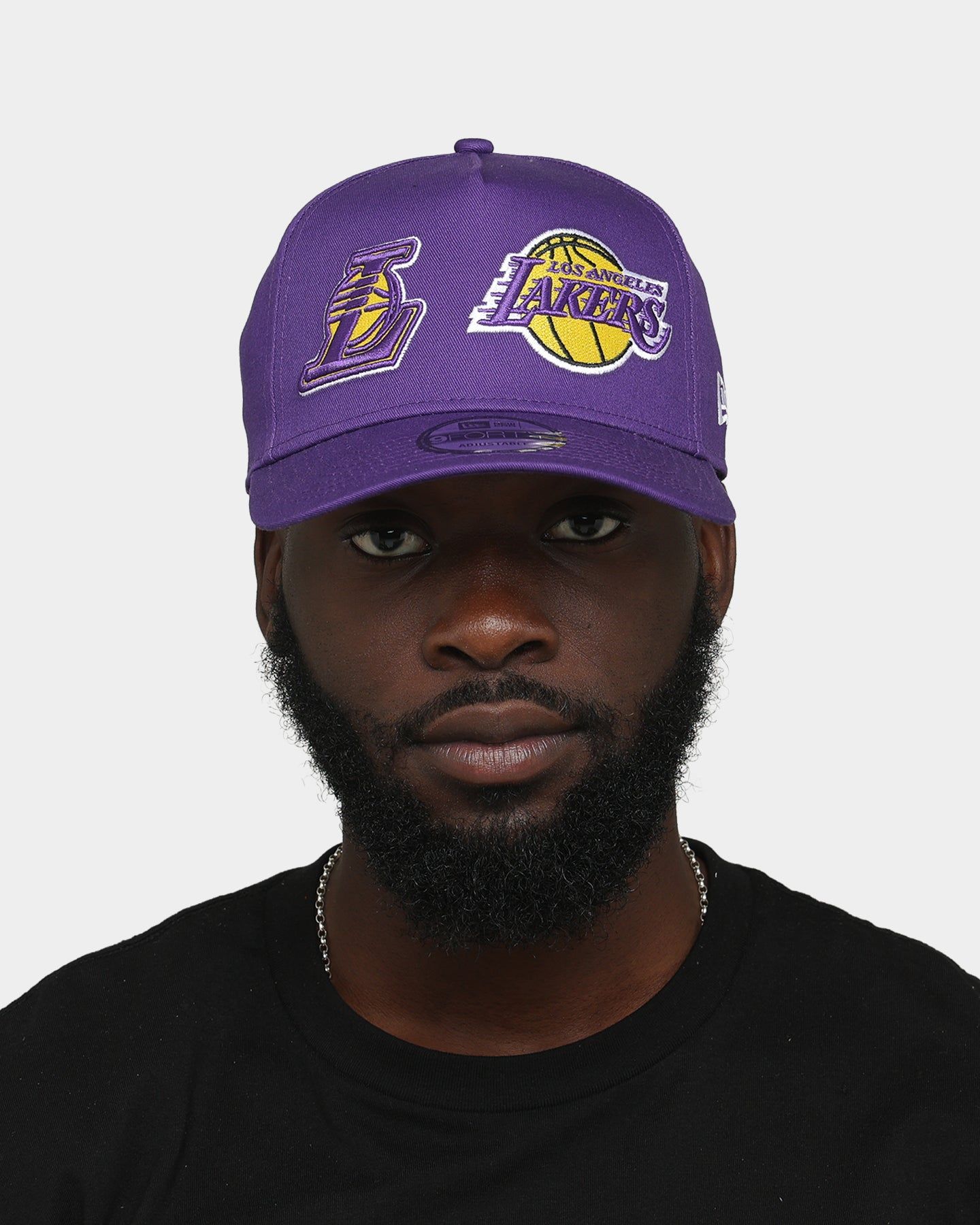 New Era Los Angeles Lakers Two Logo Original Team Colours 9Forty A-Frame Snapback Purple sold by Culture Kings product image thumbnail 2