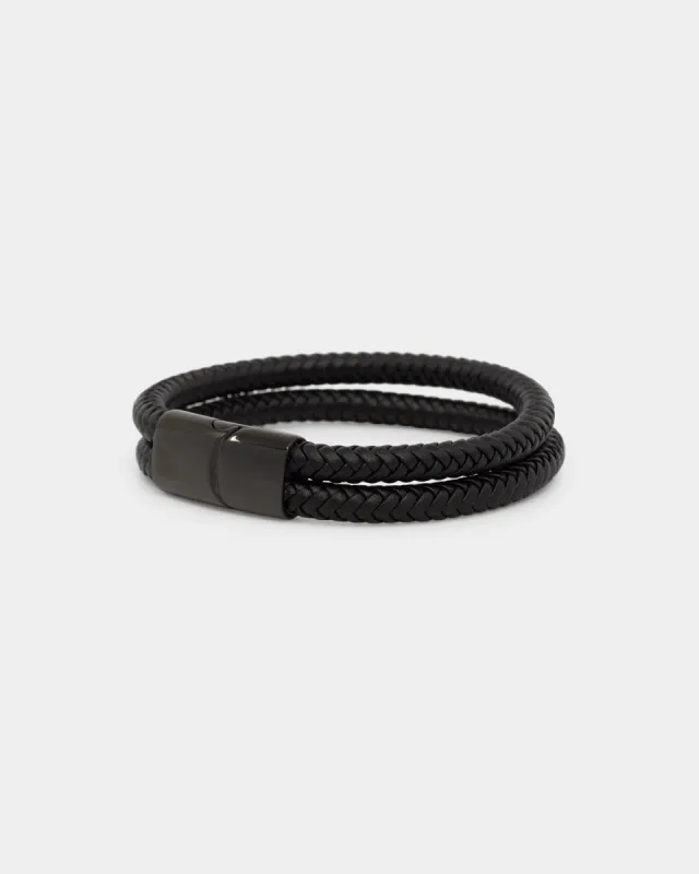 NXS Dyad Leather Bracelet Black sold by Culture Kings
