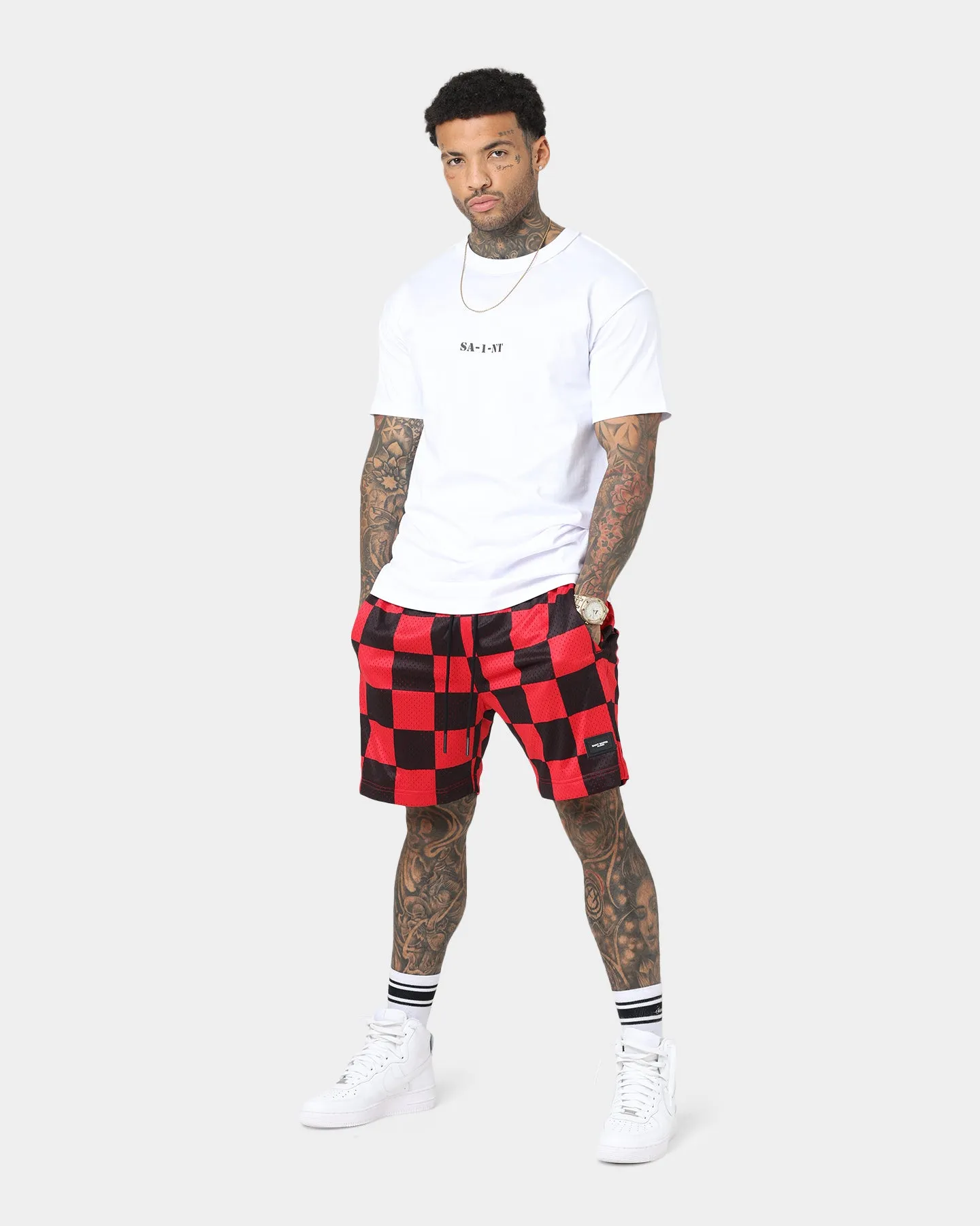 Saint Morta Checks Basketball Shorts Red/Black sold by Culture Kings product image thumbnail 2
