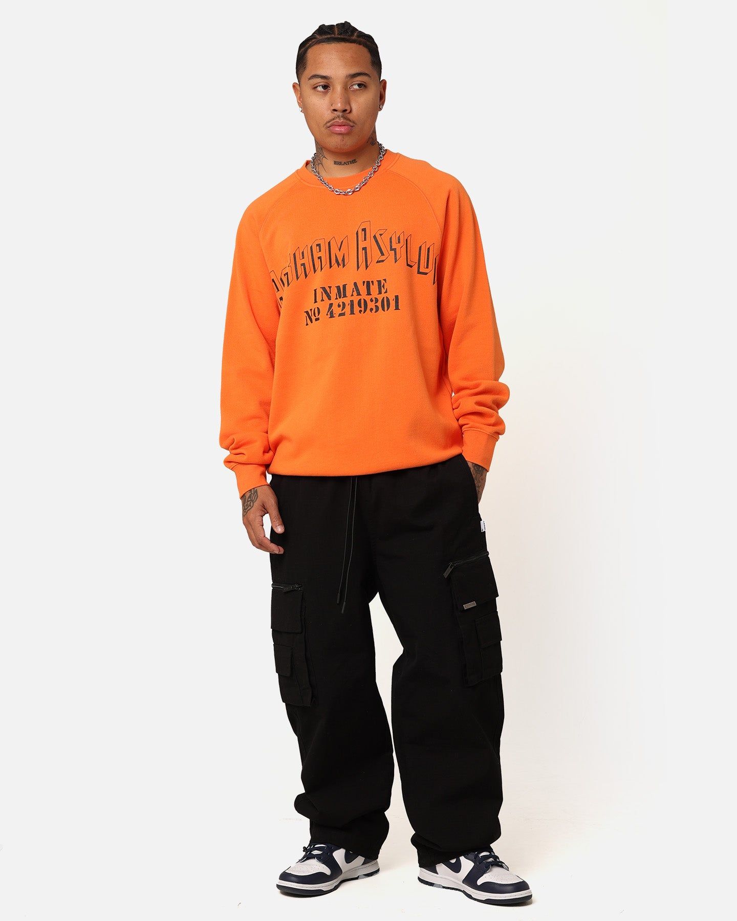American Thrift X DC Batman Arkham Asylum Crewneck Neon Orange sold by Culture Kings product image thumbnail 3