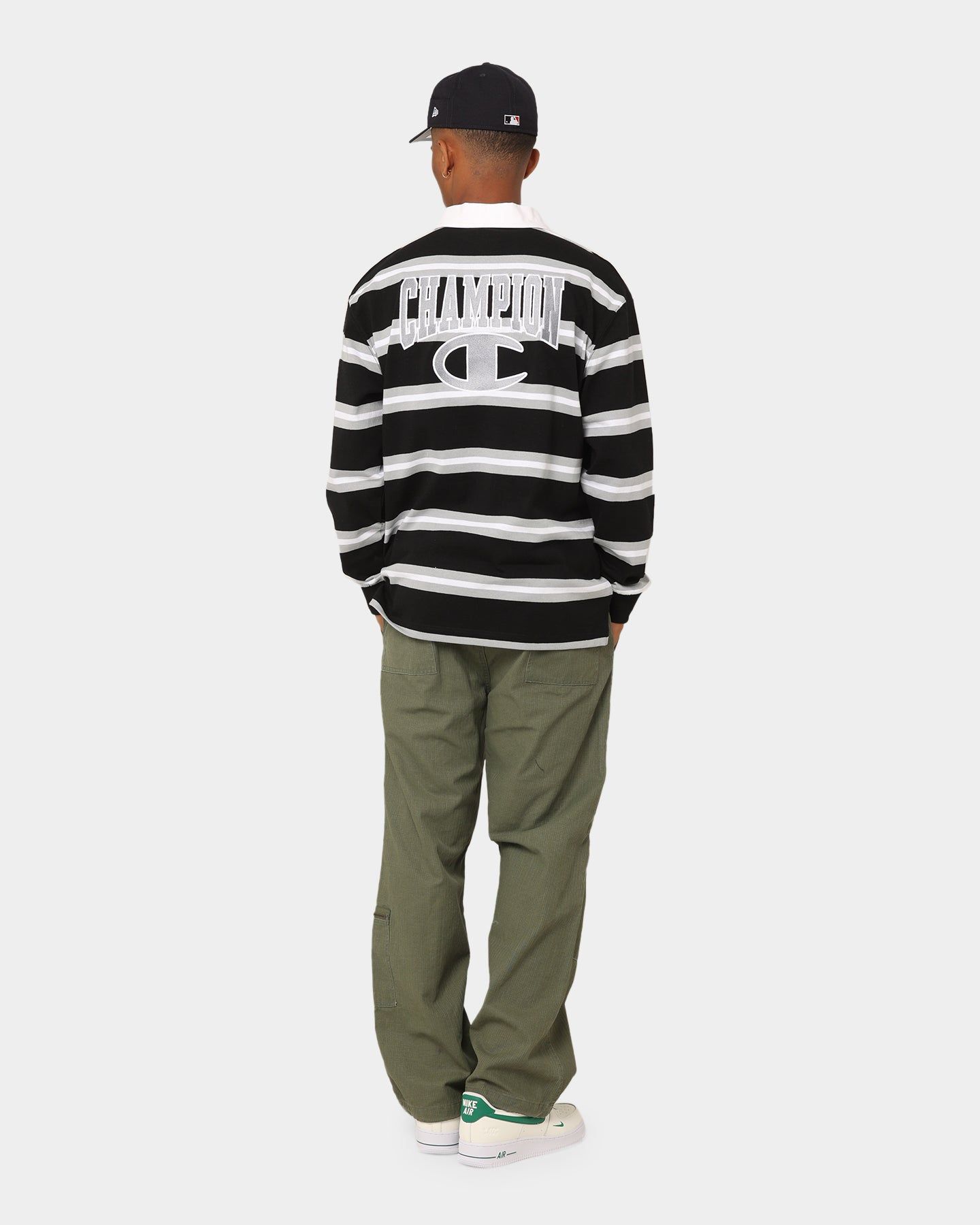 Champion Heritage Collegiate Rugby Polo Shirt Black/White sold by Culture Kings product image thumbnail 3