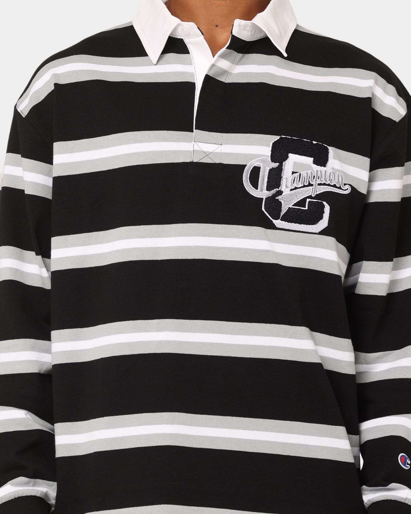Champion Heritage Collegiate Rugby Polo Shirt Black/White sold by Culture Kings product image thumbnail 4