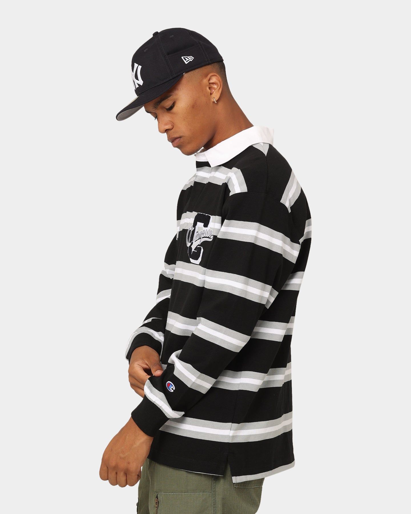 Champion Heritage Collegiate Rugby Polo Shirt Black/White sold by Culture Kings product image thumbnail 7