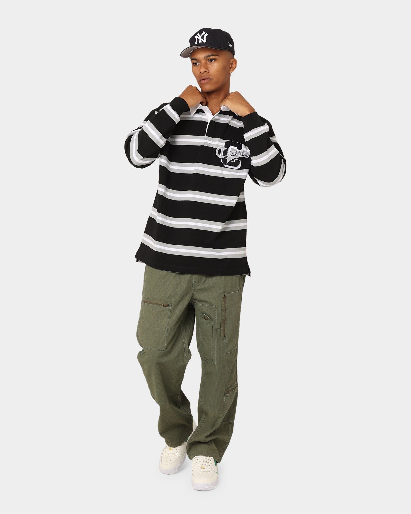 Champion Heritage Collegiate Rugby Polo Shirt Black/White sold by Culture Kings product image thumbnail 8