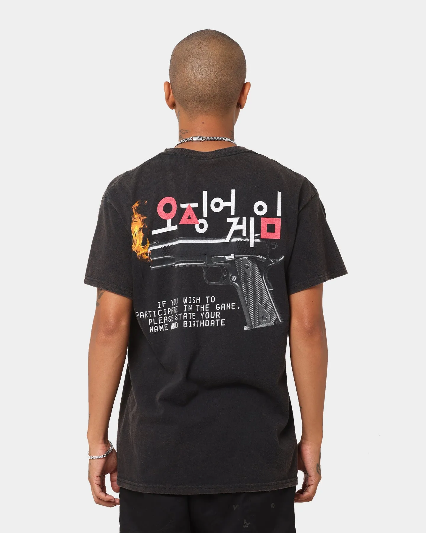 Goat Crew X Squid Game Gun Vintage T-Shirt Black Wash sold by Culture Kings product image thumbnail 4