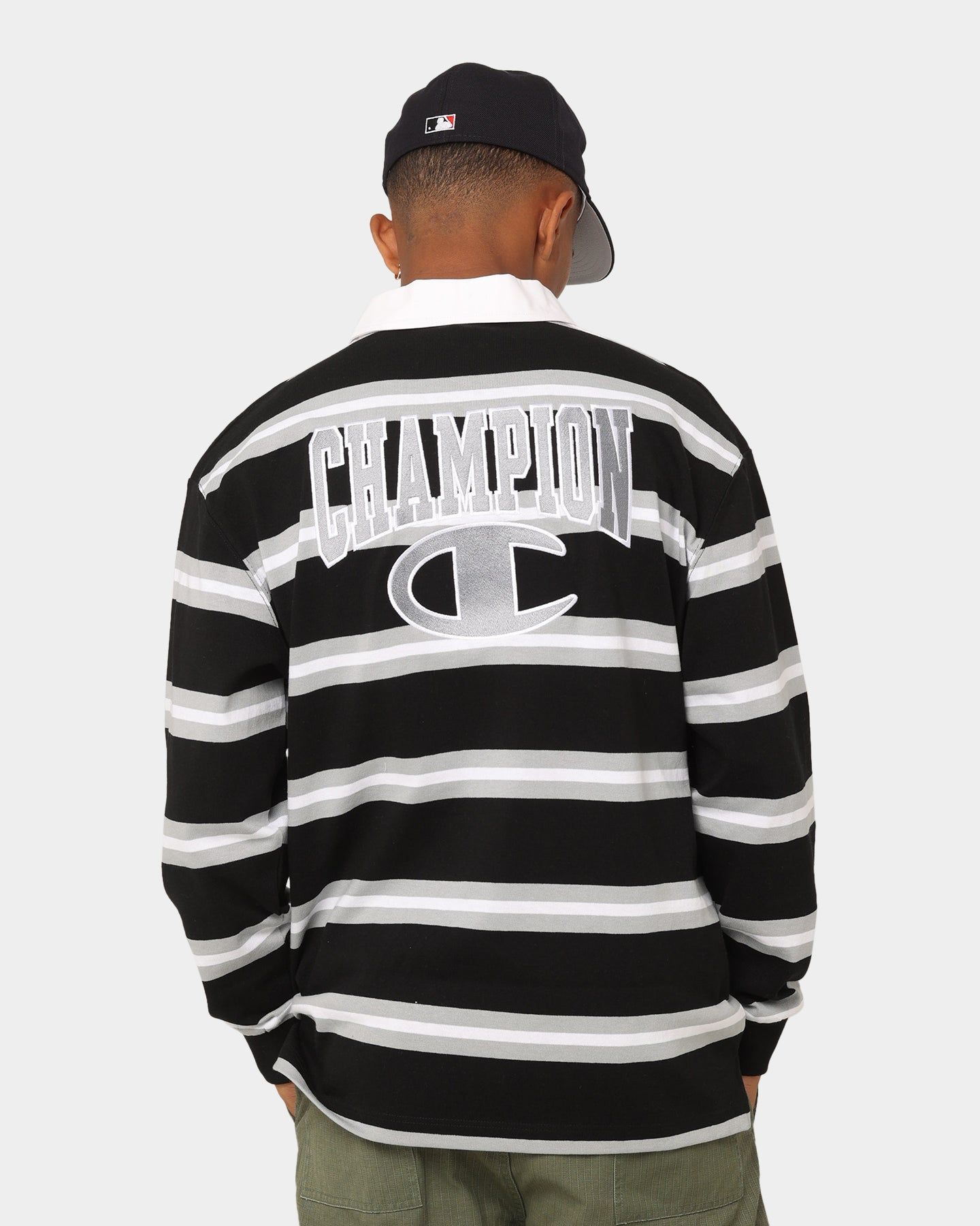 Champion Heritage Collegiate Rugby Polo Shirt Black/White sold by Culture Kings