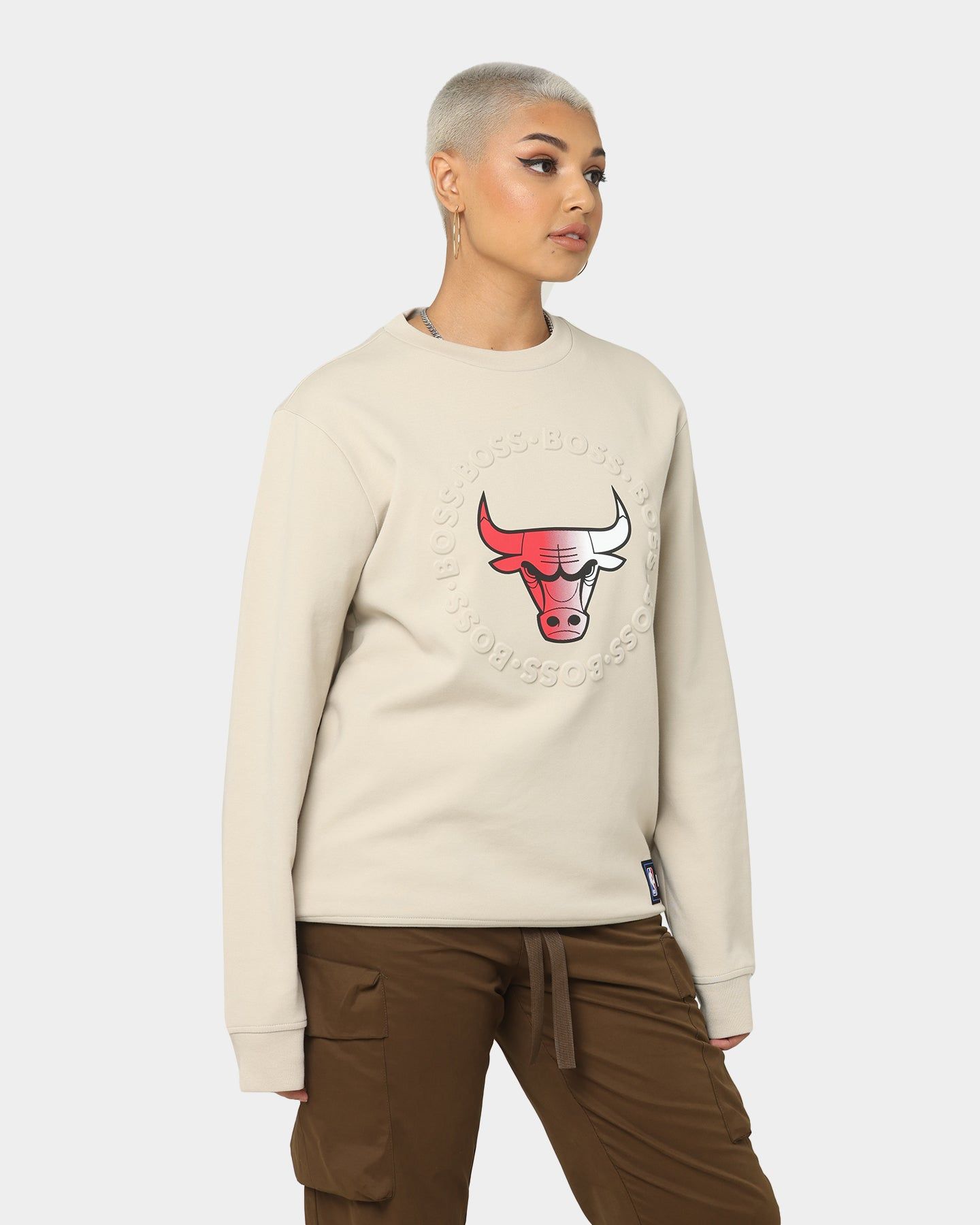 Hugo Boss Hugo Boss X NBA Basic Chicago Bulls Crewneck Sweatshirt Light Beige sold by Culture Kings product image thumbnail 5