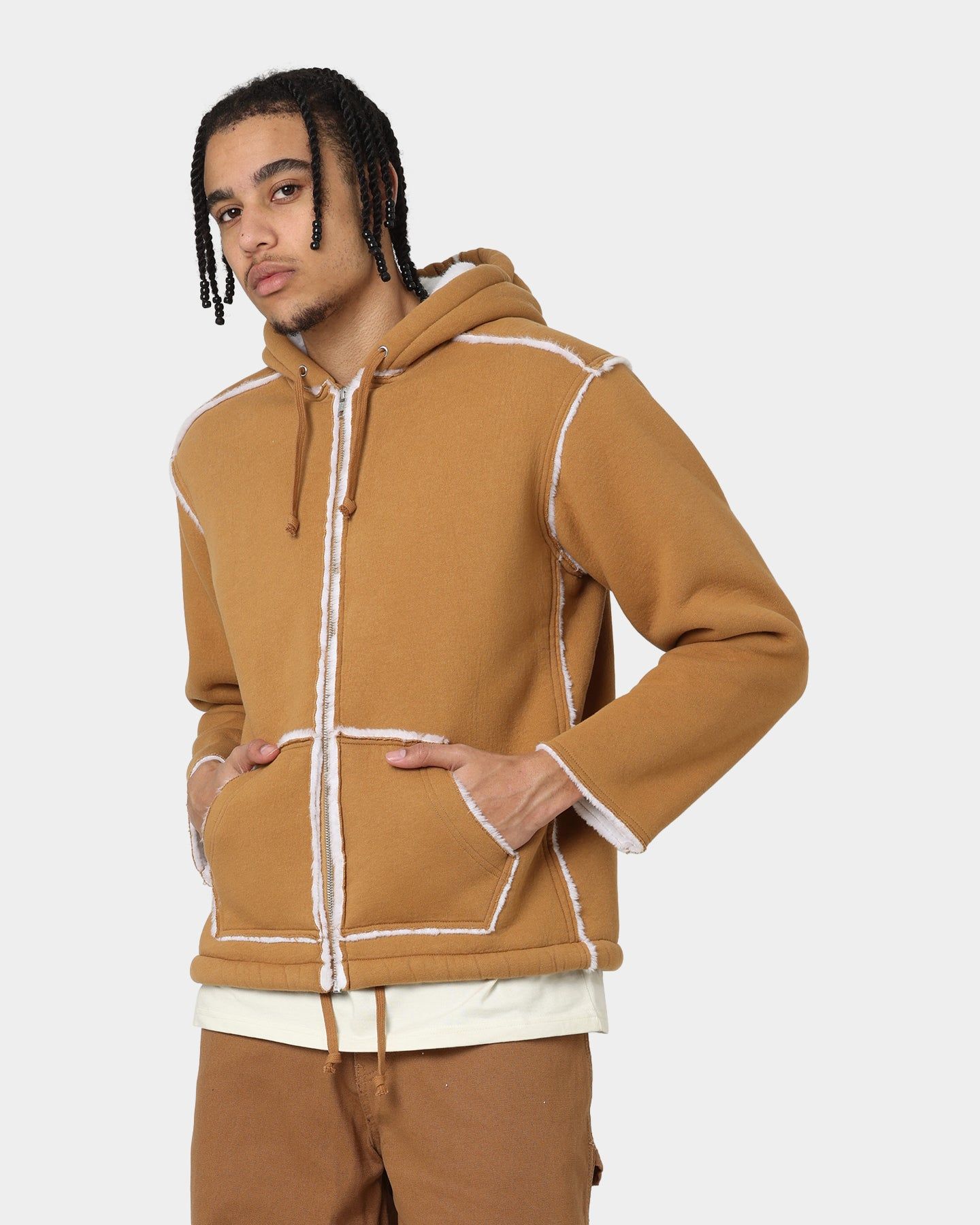 Supreme Faux Shearling Hooded Jacket Brown sold by Culture Kings product image thumbnail 2
