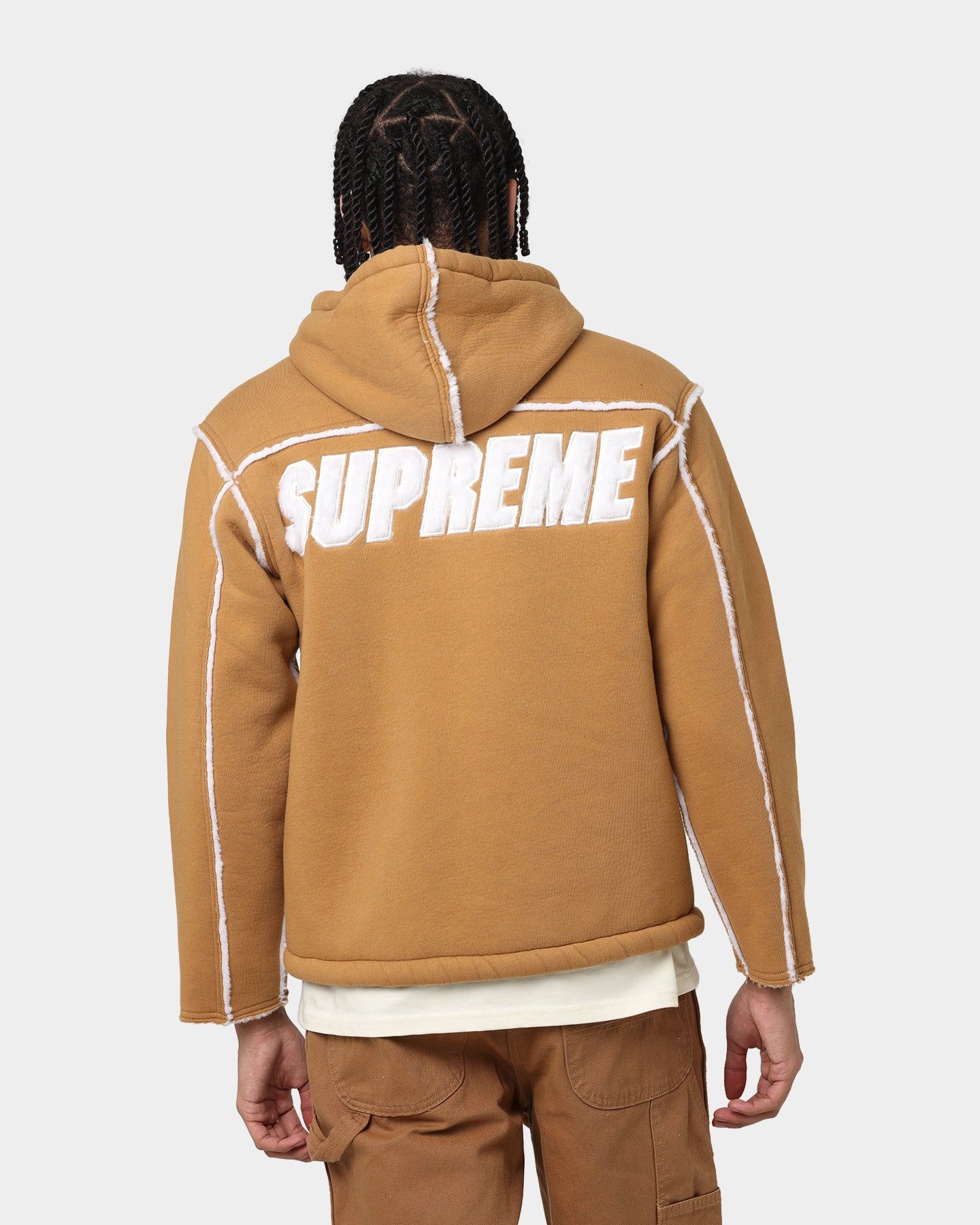Supreme Faux Shearling Hooded Jacket Brown sold by Culture Kings product image thumbnail 5