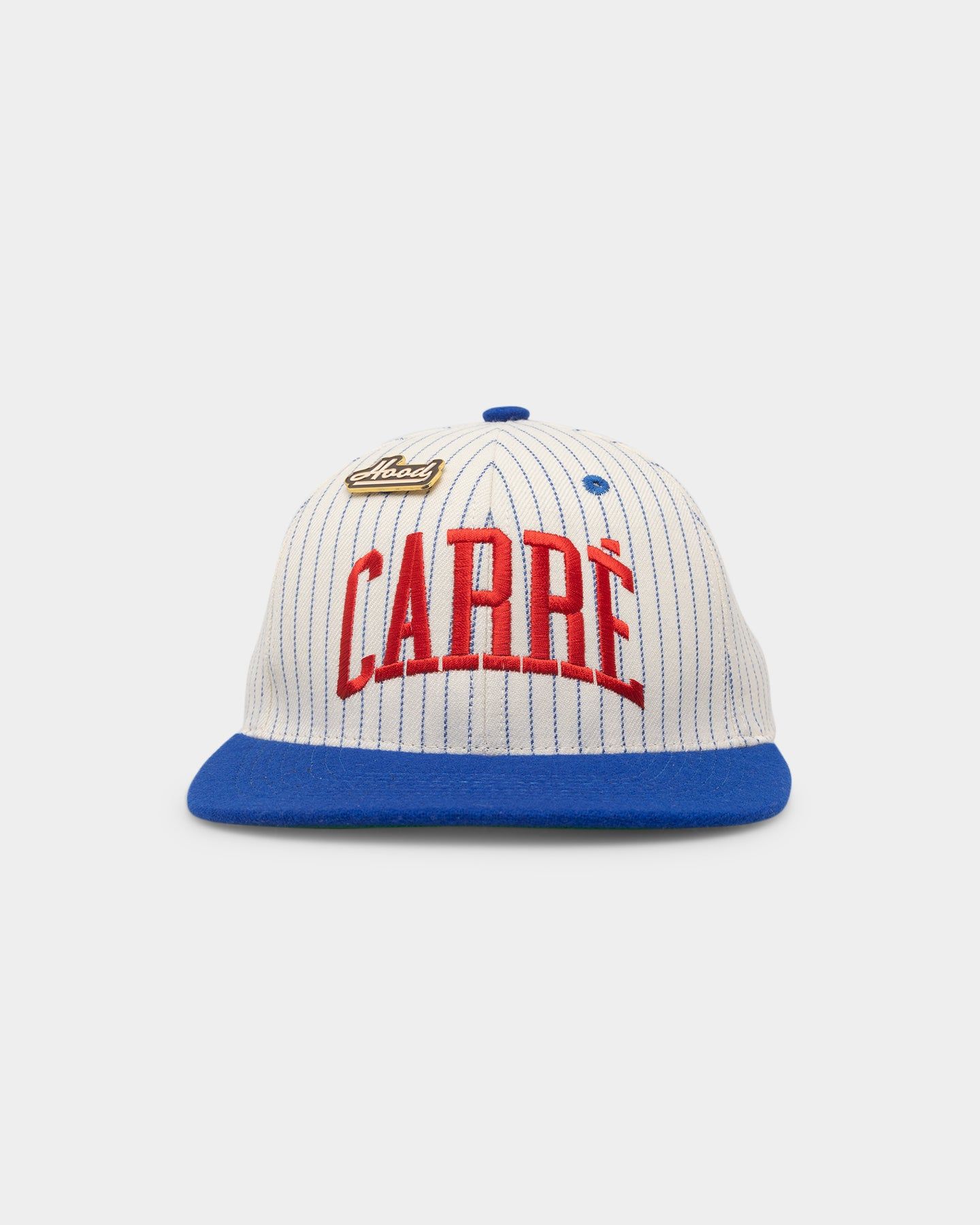 Carre Hood Pinstripe Snapback Ivory/Royal sold by Culture Kings